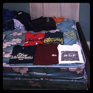 I am selling t-shirts from Stussy, HUF and Obey